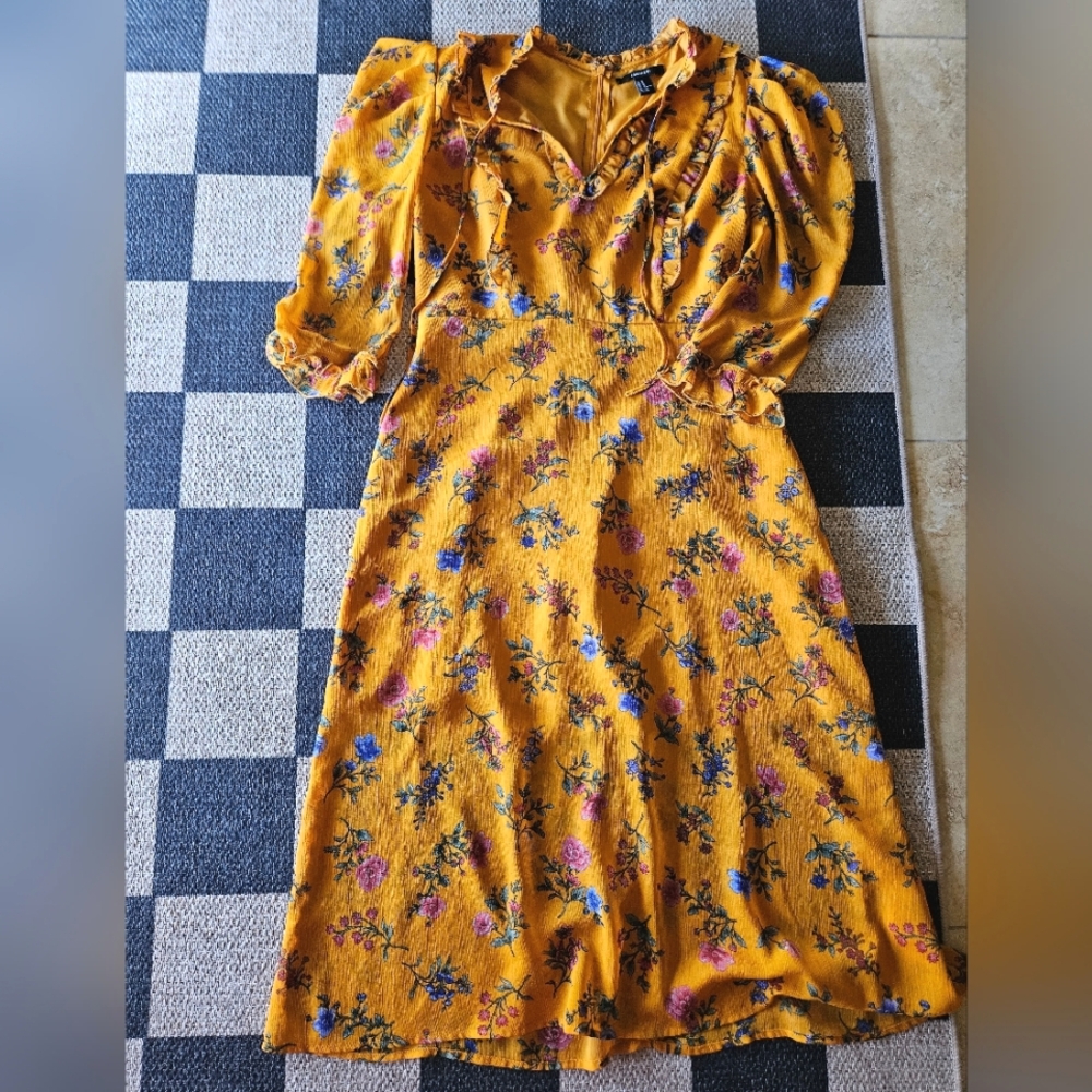 Floral Yellow Maxi  Dress ,Forever 21